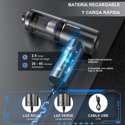 Draadloze Kruimelzuiger - Mini Stofzuiger - Auto Interieur Reinigen - Krachtige Zuigkracht 19 kPa - 130 ml - Zwart — thumbnail 4