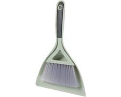 Compacte Veegset - Bezem Stoffer - Snel Schoonmaken - 2-in-1 Ontwerp - 31x21x4CM - Groente