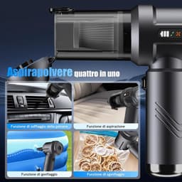 Handstofzuiger - Grijs - Draadloos - 25000Pa Accu Handstofzuiger met Automatische Lediging - Voor Auto en Huis — thumbnail 2
