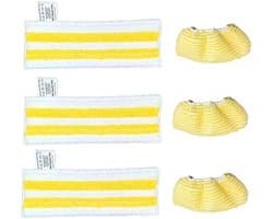 Stoomreiniger Accessoires - 3 Stuks Doekstrips en 3 Stuks Doekhoezen, Compatibel met Duitse Karcher SC1/SC2/SC3/SC4/SC5/SV7