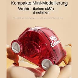Mini Bureaureiniger - Kantoor Accessoire - Bureau Opruimen - Draagbaar Ontwerp - 8x8x6 cm - Rood — thumbnail 3