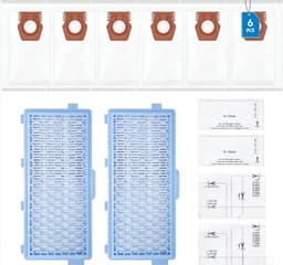 10 stuks - 6 Stofzuigerzakken + 2 filter + 2 sets Filterkatoen - voor Miele GN 3D Complete C3 C2 C1 Classic C1 Vervanging van de zak voor Miele stofzuiger serie S2000, S5000 en S8000 — thumbnail 1