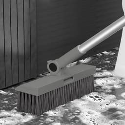 Bezem en Stoffer Set - Veegset Lange Steel - Vloeren Schoonmaken - Rugvriendelijk Ontwerp - 3 Delig - Grijs — thumbnail 4
