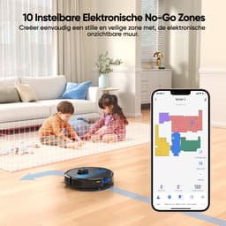 lubluelu SL60D robotstofzuiger met dweilfunctie, 4000 Pa, lasernavigatie, 5 kaarten, 55 dB, app-bediening, ideaal voor huisdierharen en harde vloeren — thumbnail 4