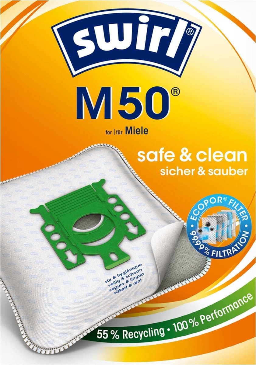 SWIRL - Stofzuigerzak M50 - 10 stofzakken + 2 filters + 2 deo - geschikt voor kleinere Miele stofzuigers - 6783227 — afbeelding 1