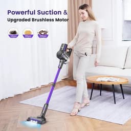 Draadloze stofzuiger, Inse, S7P, paars, 6-in-1 lichtgewicht handgreep stofzuiger, 26kPa, 45 minuten looptijd, 65dB, 265W, 1L — thumbnail 4