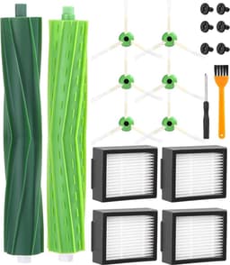 Onderhoudspakket Reserveonderdelen geschikt voor iRobot Roomba i/e/j serie, i7 i7+ i3 i3+ i4 i4+ i6 i6+ j7 j7+E5 E6 E7, vervangende accessoires borstel voor roomba, 1 hoofdborstels, 4 filters, 6 zijborstels — thumbnail 1