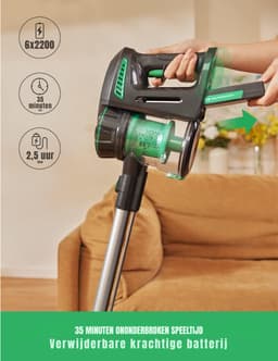 SVN® 6-in1 Steelstofzuiger Zonder Zak op Accu - Steelstofzuiger Draadloos Uitschuifbaar - Kruimeldief Snoerloos best Verkocht 25KPA – Groen - ‎17cm x 8cm x 10cm; 2.3 kg — thumbnail 5