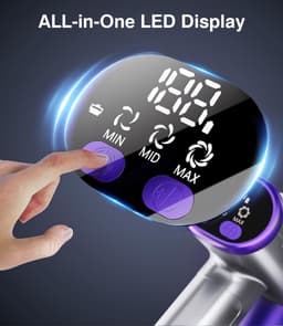 RFWR® Draadloze steelstofzuiger met 450W en 40kPa zuigkracht, 50 minuten batterijduur voor dierenharen en tapijt — thumbnail 5