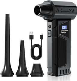 Autostofzuiger, draadloze pneumatische stofafzuiger met turbojetventilator, 4 regelbare snelheden, multifunctionele turbojetventilator, geschikt voor het reinigen van computers, toetsenborden, auto's, gevallen bladeren en stof. — thumbnail 1