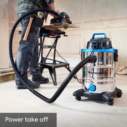MELVRA Industriële Stofzuiger - Nat- en Droogstofzuiger - 1500W - 30L - Met Stopcontact - Alleszuiger met Blaasfunctie - Bouwstofzuiger met en zonder zak - Zakloos — thumbnail 2