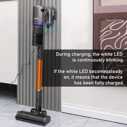 Draadloze Stofzuiger - Steelstofzuiger Accu - Efficiënt Huis Reinigen - 500W Super Zuigkracht - 60 Min Looptijd - Paars-Goud — thumbnail 5