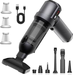 Handstofzuiger - Grijs - Draadloos - 25000Pa Accu Handstofzuiger met Automatische Lediging - Voor Auto en Huis — thumbnail 1