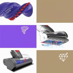 Stofzuigerborstelkop Met Anti-Klitfunctie En Taps Toelopende Borstelrol Voor Dyson V15 V11 V10 V8 V7 - Dieptereiniging Zelfreinigend Compact - Donkergrijs — thumbnail 2