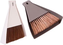 Mini Schoonmaakset - Kleine Bezem Stoffer - Bureau Schoonmaken - Compact Ontwerp - 17 x 15 x 5 cm - Beige — thumbnail 1