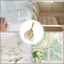 Mini Stoffer Blik - Handbezem Set - Kruimels Opvegen - Houten Handvat - Compact Formaat - Natuurlijk — thumbnail 4