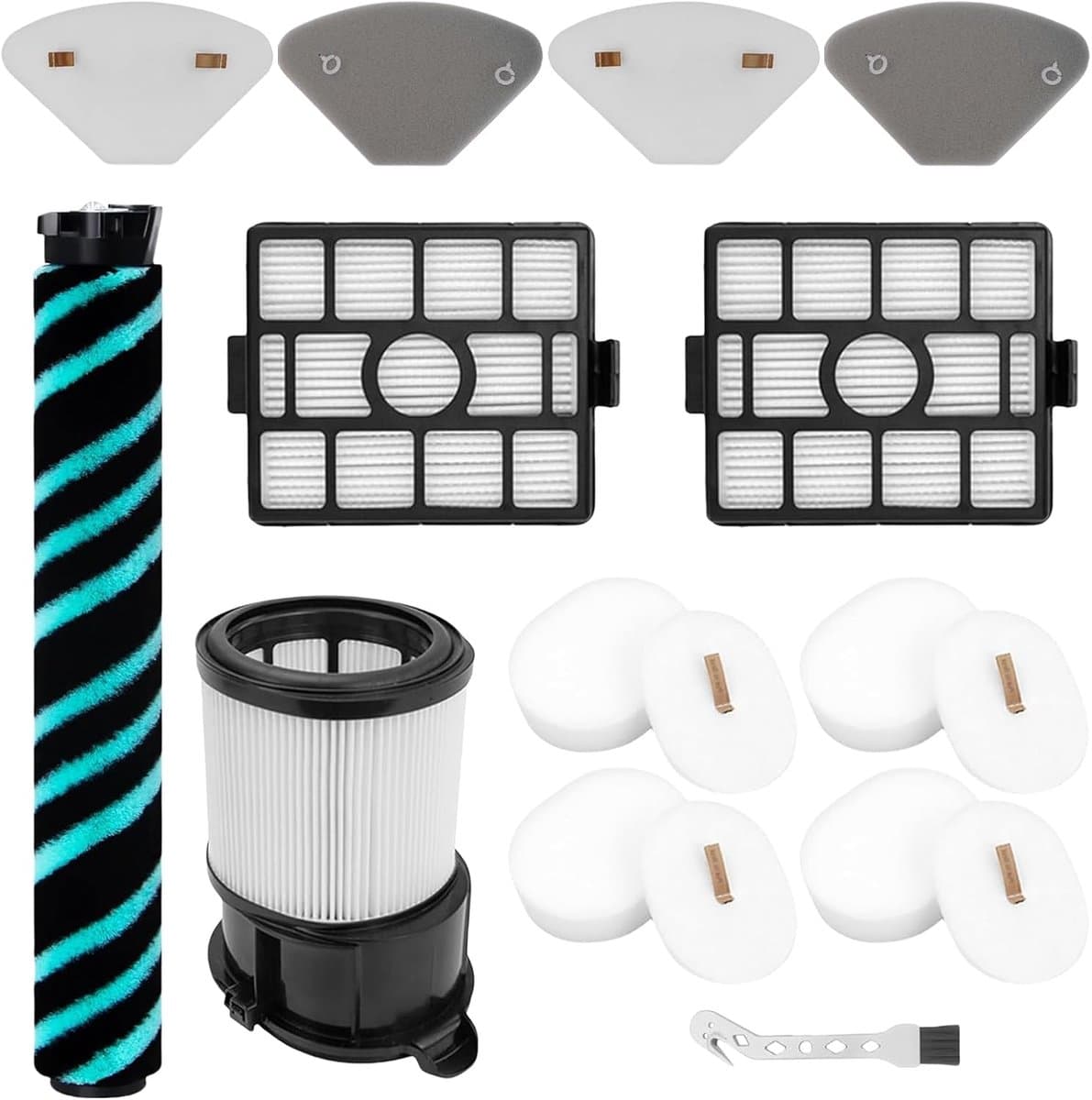 SnelShoppen - 12 Stuks Vervangende Borstelfilter voor Draadloze Stofzuiger Anti-Haar-Wrap Plus - Geschikt voor IP3251EUT, IP3253EUT, IP3225EUT - Hoogw — afbeelding 1