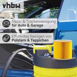 vhbw geplooid filter compatibel met Kärcher WD 3.250, WD 3.200, WD 2 Premium, WD 3, WD 2 Plus V-C stofzuigers - cartridgefilter, geel, wasbaar — thumbnail 5