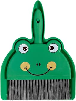 Mini Bezempje - Stoffer en blik - Kleine ruimtes schoonmaken - Compact opbergontwerp - 25 cm - Groen — thumbnail 1