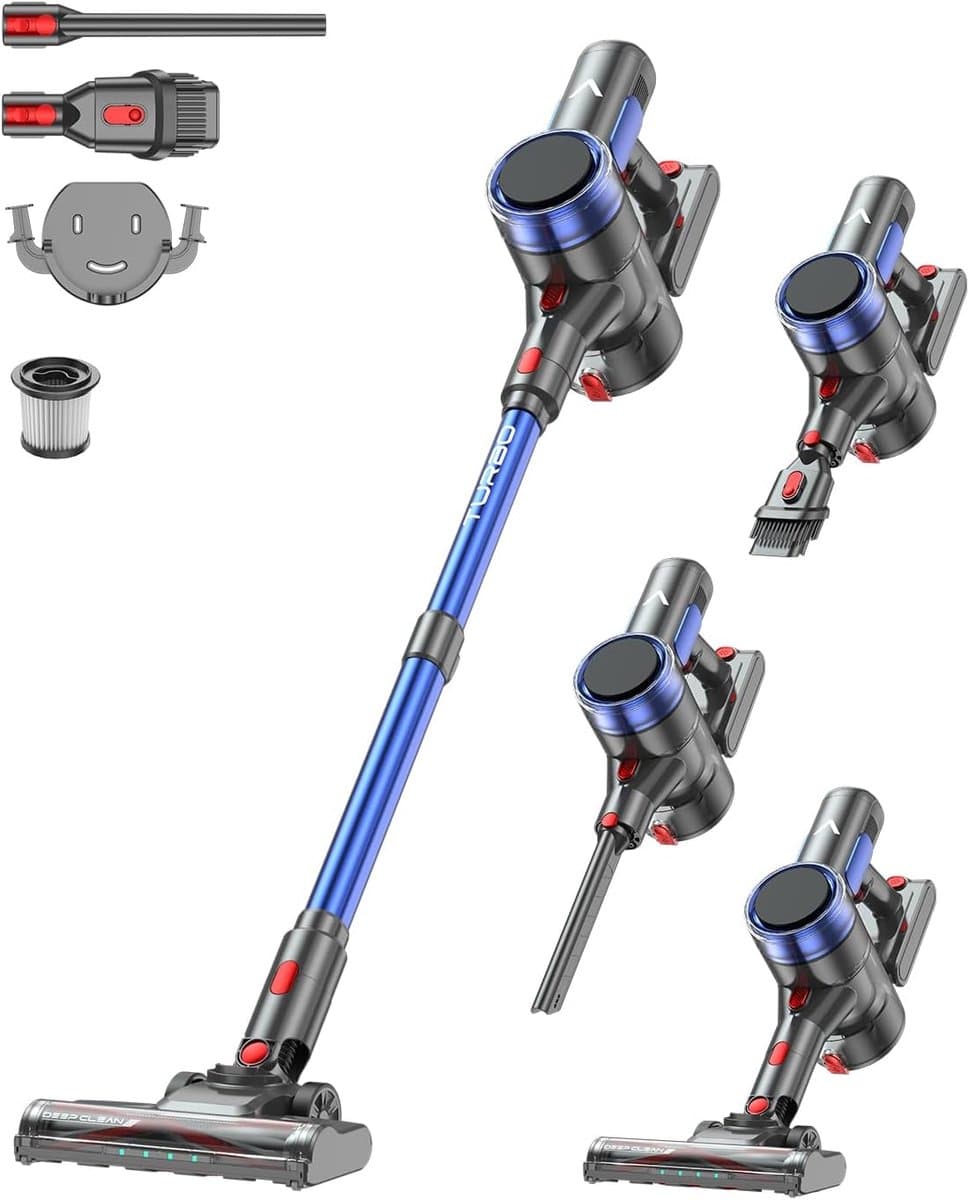 Draadloze Stofzuiger - Steelstofzuiger Krachtig - Huis Reinigen - 55 kPa Zuigkracht - 70 Min Looptijd - Blauw — afbeelding 1