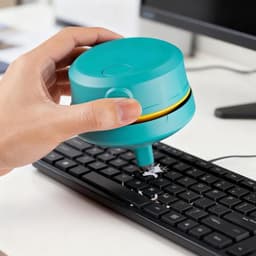 Desktop Stofzuiger - Mini Plumeau Tafel - Bureau Reinigen - Ergonomisch Handvat - 9x9x6.5 cm - Groen — thumbnail 3