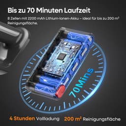 Draadloze Stofzuiger - Steelstofzuiger Accu - Huis Reinigen - Zelfstandig Staand - 18L Reservoir - Goud — thumbnail 4
