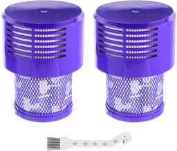 2-pack V10-vervangingsfilters voor Dyson V10 Cyclone-serie - V10 Absolute - V10 Animal - V10 Total Clean - SV12 - vervangt onderdeelnummer 969082-01 - 2 filters en 1 reinigingsborstel. — thumbnail 1