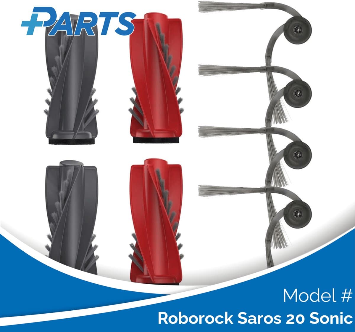 Roborock Saros 20 Sonic Borstels (6 Stuks, Plus.Parts® alternatief voor 8.02.0363) — afbeelding 1