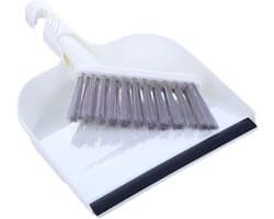 Bureaustofzuiger Set - Mini Stoffer Blik - Bureau Schoonmaken - Zachte Borstel - 28 cm Stofblik - Wit