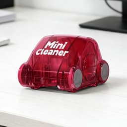 Mini Stofzuiger Bureau - Tafel Veegmachine - Kruimels Verwijderen - Compact Schattig Ontwerp - 8x8x6 cm - Rood — thumbnail 5