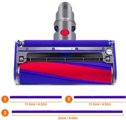 ONF3 - Set van 3 pluche strips - Stofzuiger accessoires - Blauw - Zelfklevende pluche band - Geschikt voor Dyson V6 V7 V8 V10 V11 V12 V15 — thumbnail 5