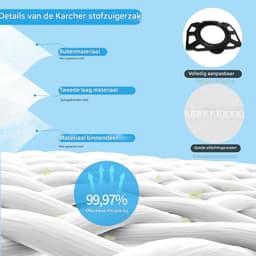 GELLDG 10 stuks stofzuigerzakkenset - inclusief 2 vervangingsfilters - Geschikt voor Kärcher WD4 WD5 WD6 WD5P WD6P MV4 MV5 MV6 modellen - De filterset bevat een KFI 4410 filter (2.863-005.0) en een KFI 487 stofzak (2.863-006.0) — thumbnail 5