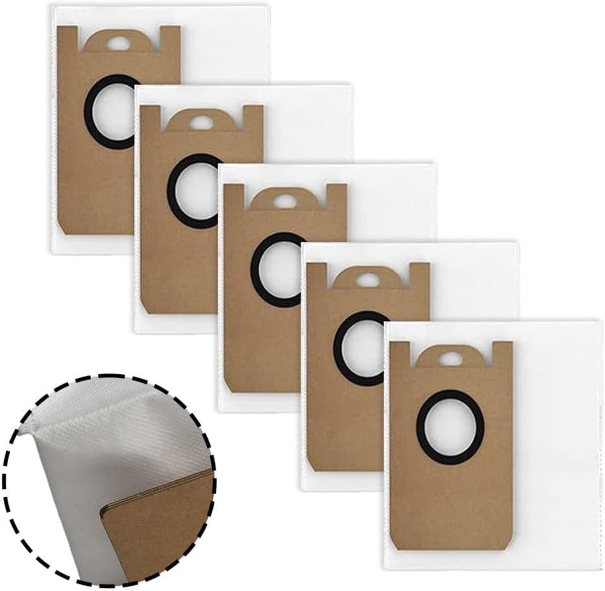 Stofzuigerzakken Vervanging - Reserveonderdelen - Hygiënisch Huis - Hoge Efficiëntie Filtratie - 5 Stuks - Wit — afbeelding 1