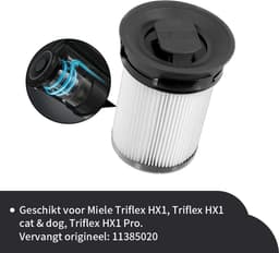 Replacements® – 4 fijnstoffilters en krabber voor Miele Triflex HX1, vervangt 11289902 / 11385020 / HX‑FSF — thumbnail 5