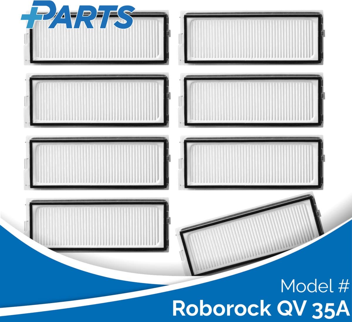 Roborock QV 35A Filters (8 Stuks, Plus.Parts® alternatief voor 8.02.0296) — afbeelding 1