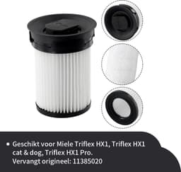 Replacements® – 4 fijnstoffilters en krabber voor Miele Triflex HX1, vervangt 11289902 / 11385020 / HX‑FSF — thumbnail 4