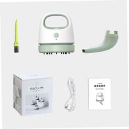 Mini-bureaustofzuiger - Handzame tafelstofzuiger - Bureau reinigen - Draadloos, USB-oplaadbaar - 9.9 x 8.6 cm - Groen — thumbnail 2