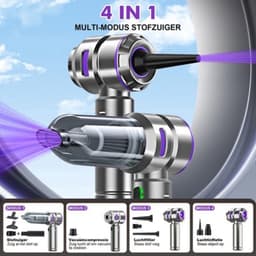 4-in-1 handstofzuiger, accu, sterke autostofzuiger, 25000 Pa, handstofzuiger, draadloos, 3 versnellingen, 220.000 omw/min, elektrische stofblazer, persluchtspray voor auto, keuken, pc, bank, kantoor — thumbnail 4