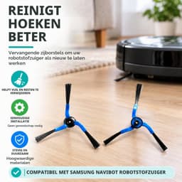 Vervangende zijborstels - 4 stuks - Compatibel met Samsung Navibot — thumbnail 2