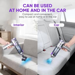 Handstofzuiger Accu - Zwart - Mini Draadloze Stofzuiger met Borstelloze Motor - Voor Auto en Thuis — thumbnail 4