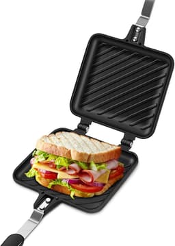 Sandwich Maker en Anti-aanbak Pan Platte Bodem Ontbijt Panini Pan — thumbnail 1