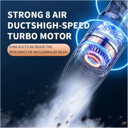 Draagbare Auto Stofzuiger - Voertuigreiniger Mini - Auto Interieur Reinigen - Snellaadtechnologie - 6000 Pa Zuigkracht - Zwart — thumbnail 2