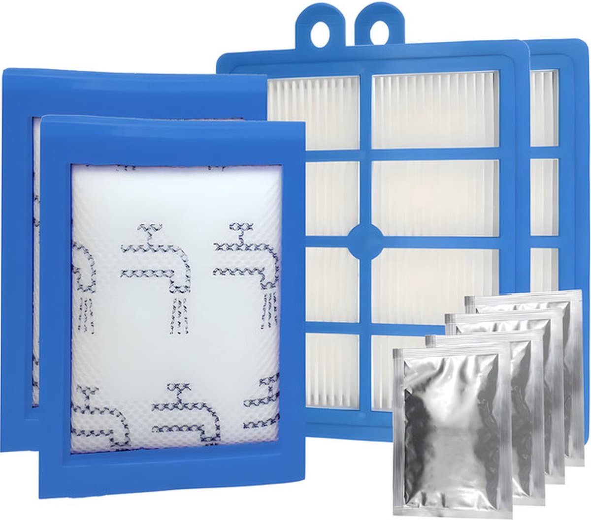 Filter set geschikt voor AEG UltraCaptic, LX9-1, LX9-2 - HEPA en schuim/spons motor filter - met geurzakjes - Vervanging onderdeel AUSK10 AEF 137 — afbeelding 1