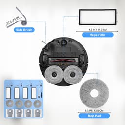 Cosensi - Vervangingsonderdelen - Robotstofzuiger accessoires - Voor optimale prestaties - Geschikt voor Roborock Saros Z70 - Inclusief HEPA-filter... — thumbnail 2