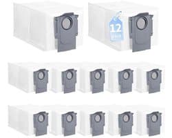 12 stofzakken Geschikt voor Roborock QV 35A/35S, 10R/Z70, Qrevo S5V, Qrevo Curv S5X, Qrevo Edge, Qrevo Edge S5A, Qrevo S/Pro/Master/Plus/Slim