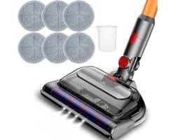 Motoriseerde Turbo Mopborstel Geschikt voor Dyson V7 V8 V10 V11 V15, Aspireert & Wist, Geschikt voor Marmer & Houten Vloeren, Inclusief Microvezeldoek