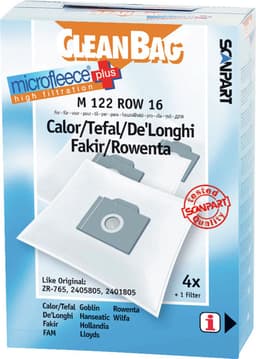CleanBag stofzuigerzakken 4 stuks - Geschikt voor DeLonghi Tefal Rowenta - ZR765 2405805 2401805 - Inclusief 1 filter - Alternatief — thumbnail 1