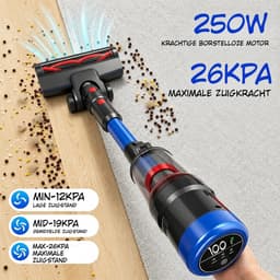 Kavora® Steelstofzuiger Draadloos - Steelstofzuigers Snoerloos - Draadloze Stofzuiger - Blauw/Grijs - 25cm x 22cm x 115cm — thumbnail 2