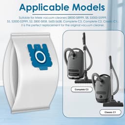 Set van 17 stuks, bestaande uit 12 Pure GN 3D-stofzakken, 4 sets filterkatoen en 1 borstel – geschikt voor Miele HyClean GN Classic C1, Complete C2, Complete C3 en de stofzuigers uit de S2-, S5-, S8-, S800- en S600-serie — thumbnail 3