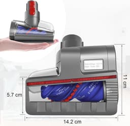 Stofzuigerborstelkop Met Anti-Klitfunctie En Taps Toelopende Borstelrol – Voor Dyson V15 V11 V10 V8 V7 – Dieptereiniging En Zelfreinigend – Compact En Donkergrijs — thumbnail 4